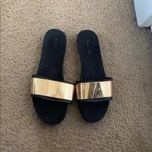 Black and gold Aldo sandals size 7